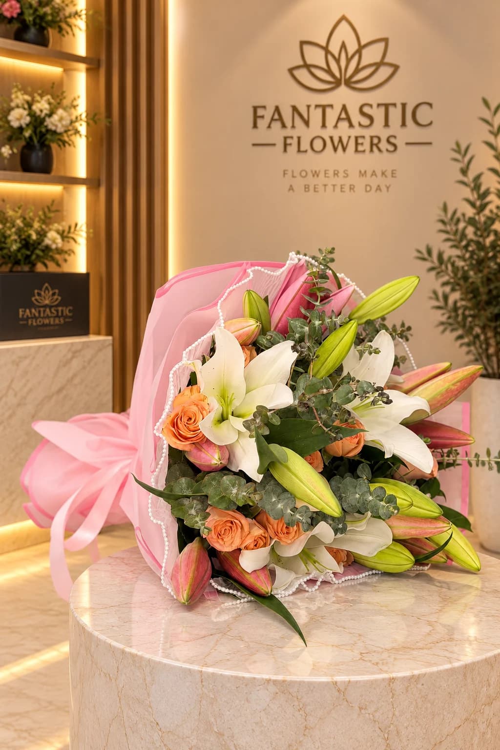 Delicate Lily & Rose Bouquet